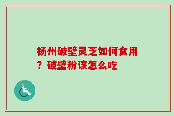扬州破壁灵芝如何食用？破壁粉该怎么吃-第1张图片-卓越灵芝孢子粉