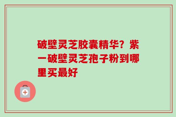破壁灵芝胶囊精华？紫一破壁灵芝孢子粉到哪里买最好-第1张图片-卓越灵芝孢子粉