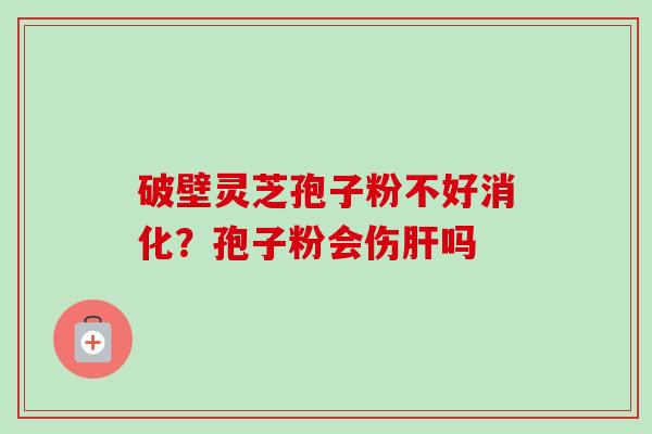 破壁灵芝孢子粉不好消化？孢子粉会伤肝吗-第1张图片-卓越灵芝孢子粉