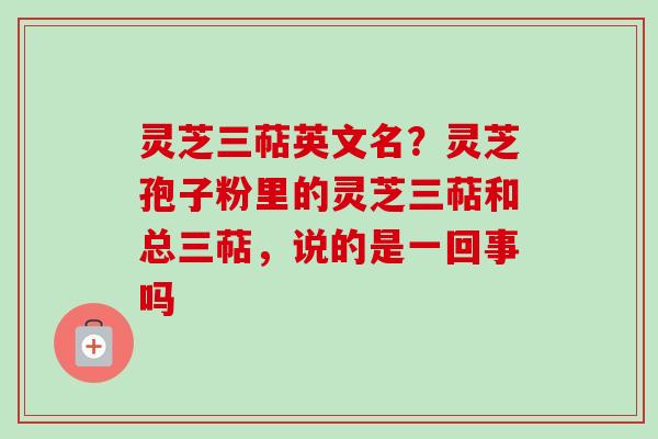 灵芝三萜英文名?灵芝孢子粉里的灵芝三萜和总三萜,说的是一回事吗-第1张图片-卓越灵芝孢子粉 灵芝三萜英文名?灵芝孢子粉里的灵芝三萜和总三萜,说的是一回事吗-第1张图片-卓越灵芝孢子粉