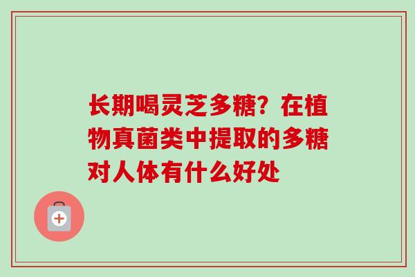 长期喝灵芝多糖?在植物真菌类中提取的多糖对人体有什么好处-第1张图片-卓越灵芝孢子粉 长期喝灵芝多糖?在植物真菌类中提取的多糖对人体有什么好处-第1张图片-卓越灵芝孢子粉