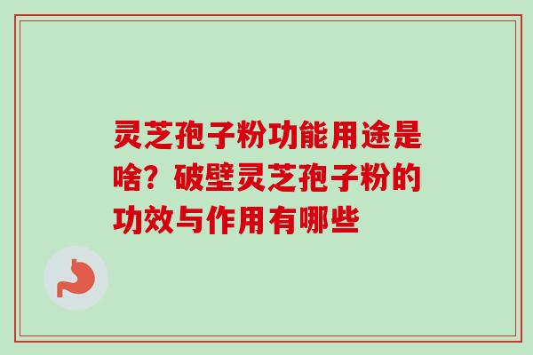 灵芝孢子粉功能用途是啥？破壁灵芝孢子粉的功效与作用有哪些-第1张图片-卓越灵芝孢子粉