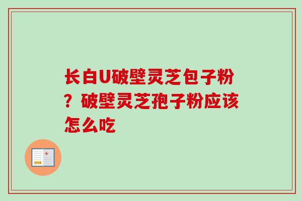 长白U破壁灵芝包子粉？破壁灵芝孢子粉应该怎么吃-第1张图片-卓越灵芝孢子粉