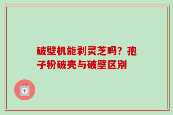 破壁机能剥灵芝吗?孢子粉破壳与破壁区别-第1张图片-卓越灵芝孢子粉 破壁机能剥灵芝吗?孢子粉破壳与破壁区别-第1张图片-卓越灵芝孢子粉
