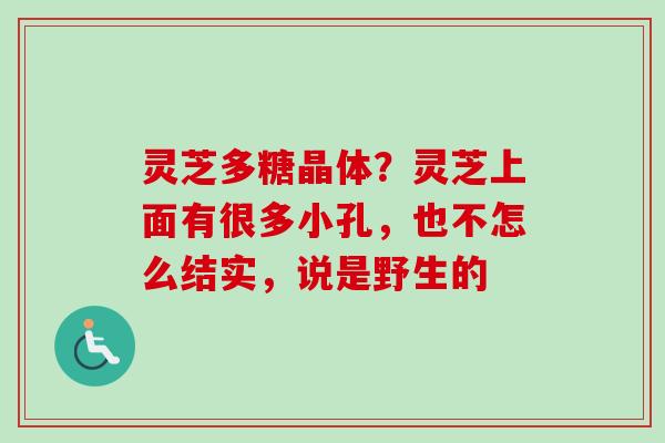 灵芝多糖晶体?灵芝上面有很多小孔,也不怎么结实,说是野生的-第1张图片-卓越灵芝孢子粉 灵芝多糖晶体?灵芝上面有很多小孔,也不怎么结实,说是野生的-第1张图片-卓越灵芝孢子粉