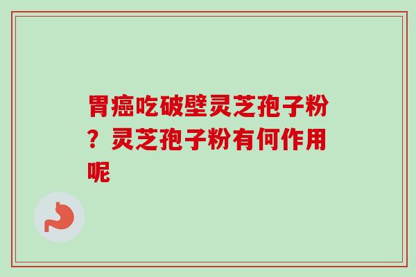 胃癌吃破壁灵芝孢子粉？灵芝孢子粉有何作用呢-第1张图片-卓越灵芝孢子粉