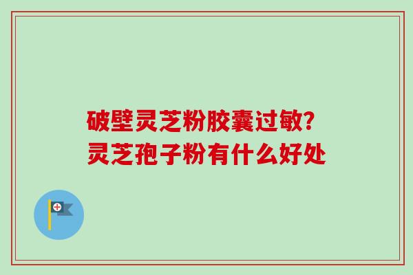 破壁灵芝粉胶囊过敏?灵芝孢子粉有什么好处-第1张图片-卓越灵芝孢子粉 破壁灵芝粉胶囊过敏?灵芝孢子粉有什么好处-第1张图片-卓越灵芝孢子粉