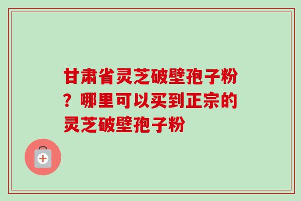 甘肃省灵芝破壁孢子粉？哪里可以买到正宗的灵芝破壁孢子粉-第1张图片-卓越灵芝孢子粉