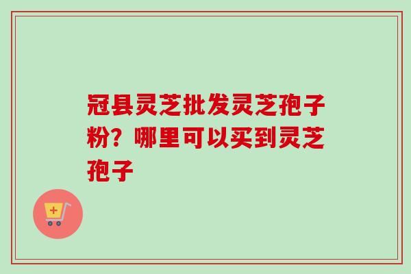 冠县灵芝批发灵芝孢子粉？哪里可以买到灵芝孢子-第1张图片-卓越灵芝孢子粉
