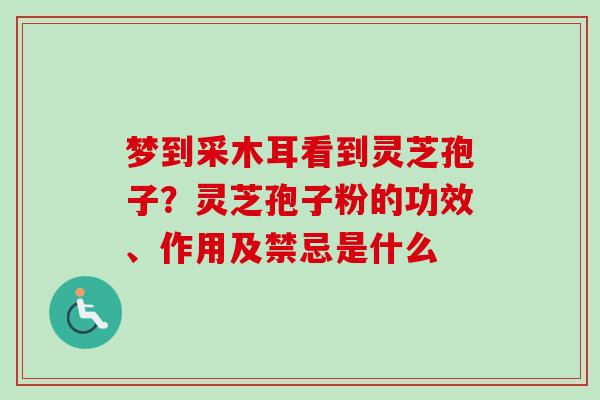 梦到采木耳看到灵芝孢子?灵芝孢子粉的功效、作用及禁忌是什么-第1张图片-卓越灵芝孢子粉 梦到采木耳看到灵芝孢子?灵芝孢子粉的功效、作用及禁忌是什么-第1张图片-卓越灵芝孢子粉