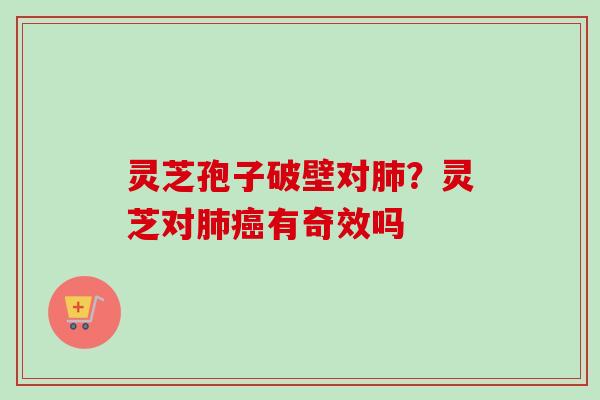 灵芝孢子破壁对肺？灵芝对肺癌有奇效吗-第1张图片-卓越灵芝孢子粉