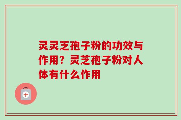 灵灵芝孢子粉的功效与作用？灵芝孢子粉对人体有什么作用-第1张图片-卓越灵芝孢子粉