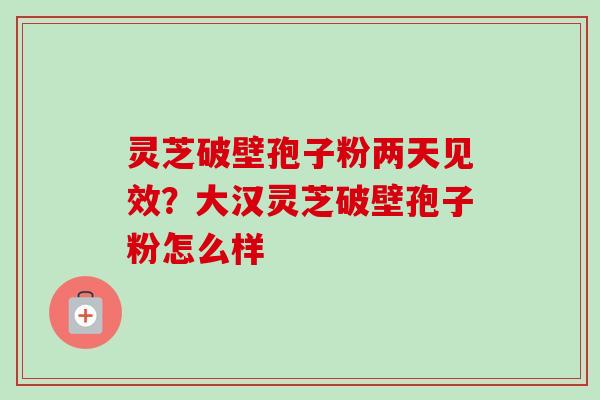 灵芝破壁孢子粉两天见效?大汉灵芝破壁孢子粉怎么样-第1张图片-卓越灵芝孢子粉 灵芝破壁孢子粉两天见效?大汉灵芝破壁孢子粉怎么样-第1张图片-卓越灵芝孢子粉