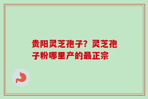贵阳灵芝孢子？灵芝孢子粉哪里产的最正宗-第1张图片-卓越灵芝孢子粉