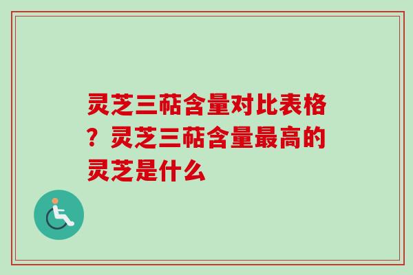 灵芝三萜含量对比表格？灵芝三萜含量最高的灵芝是什么-第1张图片-卓越灵芝孢子粉