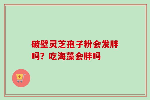 破壁灵芝孢子粉会发胖吗？吃海藻会胖吗-第1张图片-卓越灵芝孢子粉