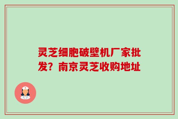 灵芝细胞破壁机厂家批发?南京灵芝收购地址-第1张图片-卓越灵芝孢子粉 灵芝细胞破壁机厂家批发?南京灵芝收购地址-第1张图片-卓越灵芝孢子粉