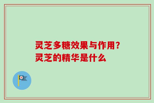 灵芝多糖效果与作用?灵芝的精华是什么-第1张图片-卓越灵芝孢子粉 灵芝多糖效果与作用?灵芝的精华是什么-第1张图片-卓越灵芝孢子粉
