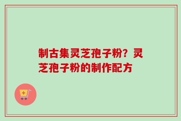 制古集灵芝孢子粉？灵芝孢子粉的制作配方-第1张图片-卓越灵芝孢子粉