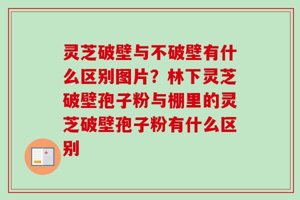 灵芝破壁与不破壁有什么区别图片?林下灵芝破壁孢子粉与棚里的灵芝破壁孢子粉有什么区别-第1张图片-卓越灵芝孢子粉 灵芝破壁与不破壁有什么区别图片?林下灵芝破壁孢子粉与棚里的灵芝破壁孢子粉有什么区别-第1张图片-卓越灵芝孢子粉