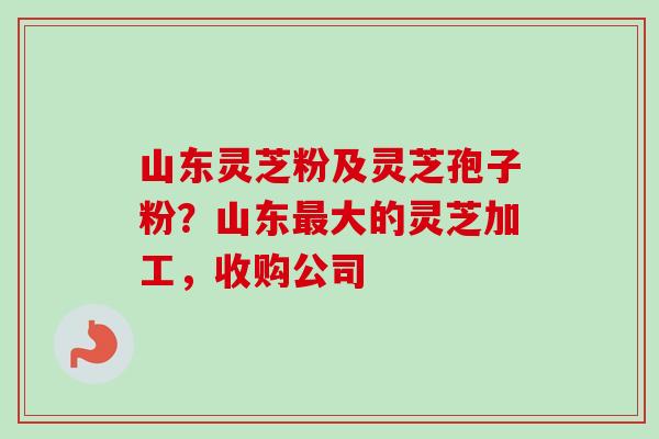 山东灵芝粉及灵芝孢子粉？山东最大的灵芝加工，收购公司-第1张图片-卓越灵芝孢子粉