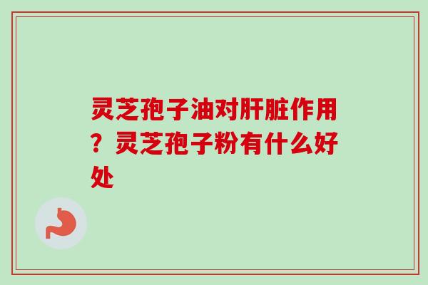 灵芝孢子油对肝脏作用?灵芝孢子粉有什么好处-第1张图片-卓越灵芝孢子粉 灵芝孢子油对肝脏作用?灵芝孢子粉有什么好处-第1张图片-卓越灵芝孢子粉