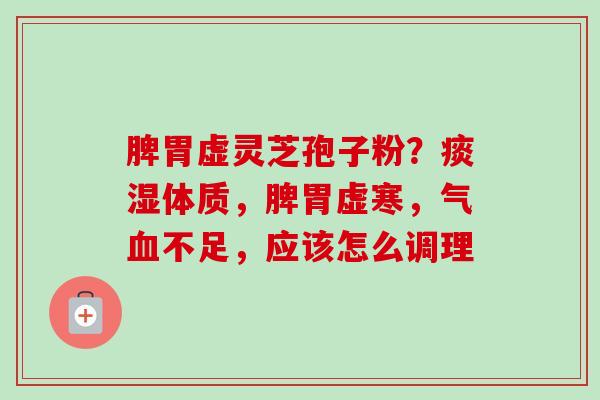 脾胃虚灵芝孢子粉？痰湿体质，脾胃虚寒，气血不足，应该怎么调理-第1张图片-卓越灵芝孢子粉