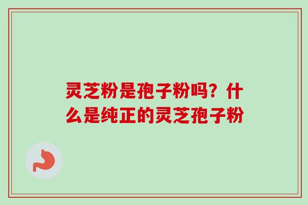 灵芝粉是孢子粉吗？什么是纯正的灵芝孢子粉-第1张图片-卓越灵芝孢子粉
