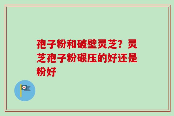 孢子粉和破壁灵芝?灵芝孢子粉碾压的好还是粉好-第1张图片-卓越灵芝孢子粉 孢子粉和破壁灵芝?灵芝孢子粉碾压的好还是粉好-第1张图片-卓越灵芝孢子粉