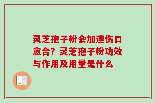 灵芝孢子粉会加速伤口愈合？灵芝孢子粉功效与作用及用量是什么-第1张图片-卓越灵芝孢子粉