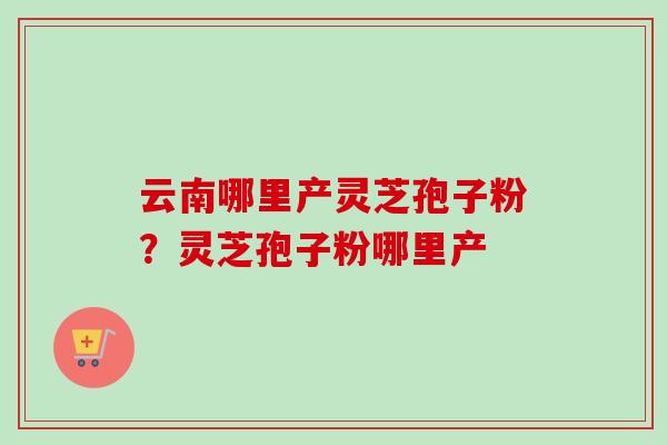 云南哪里产灵芝孢子粉？灵芝孢子粉哪里产-第1张图片-卓越灵芝孢子粉