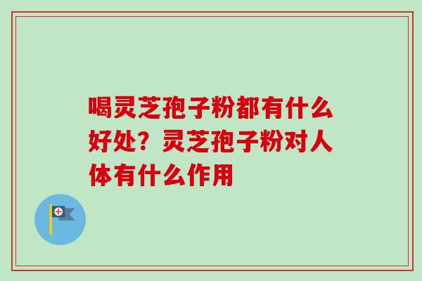 喝灵芝孢子粉都有什么好处?灵芝孢子粉对人体有什么作用-第1张图片-卓越灵芝孢子粉 喝灵芝孢子粉都有什么好处?灵芝孢子粉对人体有什么作用-第1张图片-卓越灵芝孢子粉