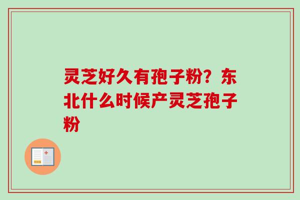灵芝好久有孢子粉？东北什么时候产灵芝孢子粉-第1张图片-卓越灵芝孢子粉