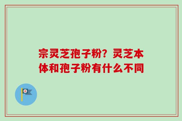 宗灵芝孢子粉?灵芝本体和孢子粉有什么不同-第1张图片-卓越灵芝孢子粉 宗灵芝孢子粉?灵芝本体和孢子粉有什么不同-第1张图片-卓越灵芝孢子粉