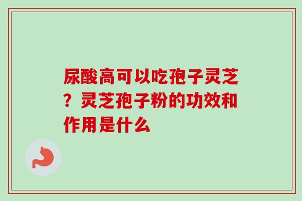 尿酸高可以吃孢子灵芝？灵芝孢子粉的功效和作用是什么-第1张图片-卓越灵芝孢子粉