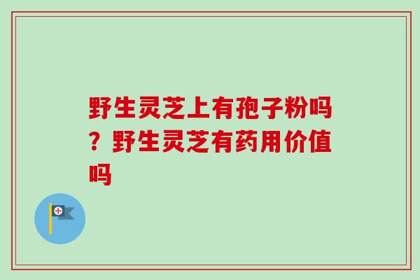 野生灵芝上有孢子粉吗?野生灵芝有药用价值吗-第1张图片-卓越灵芝孢子粉 野生灵芝上有孢子粉吗?野生灵芝有药用价值吗-第1张图片-卓越灵芝孢子粉