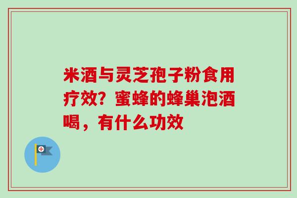 米酒与灵芝孢子粉食用疗效?蜜蜂的蜂巢泡酒喝,有什么功效-第1张图片-卓越灵芝孢子粉 米酒与灵芝孢子粉食用疗效?蜜蜂的蜂巢泡酒喝,有什么功效-第1张图片-卓越灵芝孢子粉