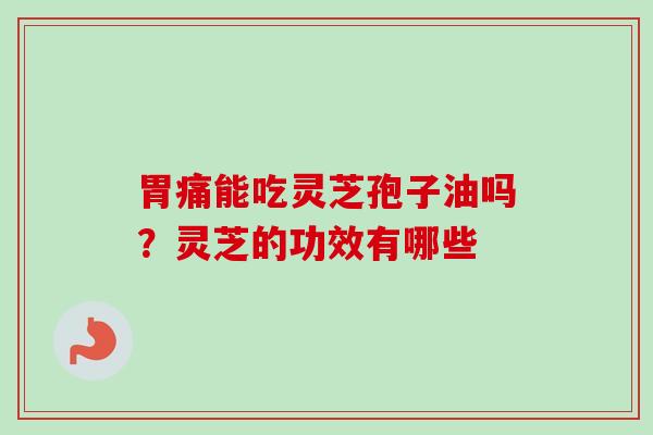 胃痛能吃灵芝孢子油吗?灵芝的功效有哪些-第1张图片-卓越灵芝孢子粉 胃痛能吃灵芝孢子油吗?灵芝的功效有哪些-第1张图片-卓越灵芝孢子粉