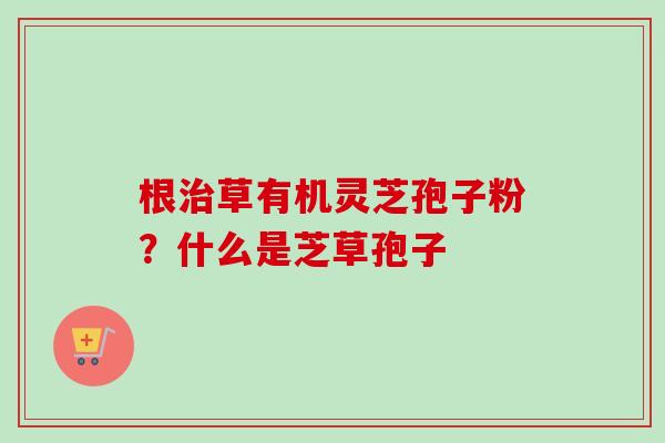 根治草有机灵芝孢子粉？什么是芝草孢子-第1张图片-卓越灵芝孢子粉