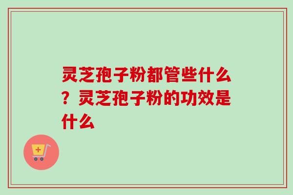 灵芝孢子粉都管些什么?灵芝孢子粉的功效是什么-第1张图片-卓越灵芝孢子粉 灵芝孢子粉都管些什么?灵芝孢子粉的功效是什么-第1张图片-卓越灵芝孢子粉