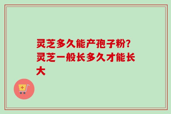 灵芝多久能产孢子粉?灵芝一般长多久才能长大-第1张图片-卓越灵芝孢子粉 灵芝多久能产孢子粉?灵芝一般长多久才能长大-第1张图片-卓越灵芝孢子粉