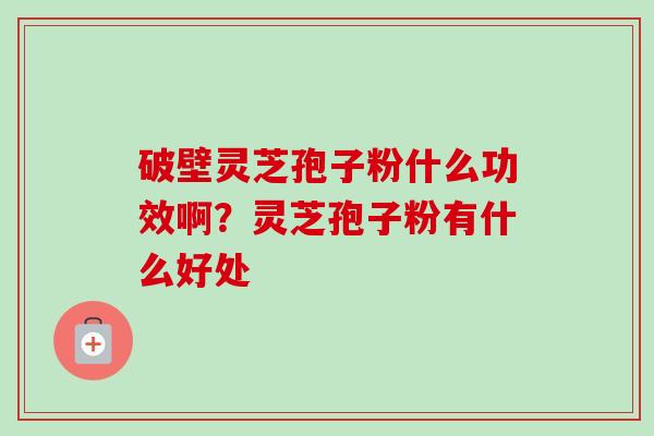 破壁灵芝孢子粉什么功效啊？灵芝孢子粉有什么好处-第1张图片-卓越灵芝孢子粉
