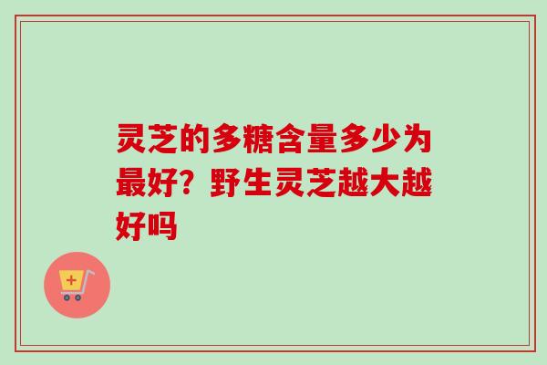 灵芝的多糖含量多少为最好?野生灵芝越大越好吗-第1张图片-卓越灵芝孢子粉 灵芝的多糖含量多少为最好?野生灵芝越大越好吗-第1张图片-卓越灵芝孢子粉