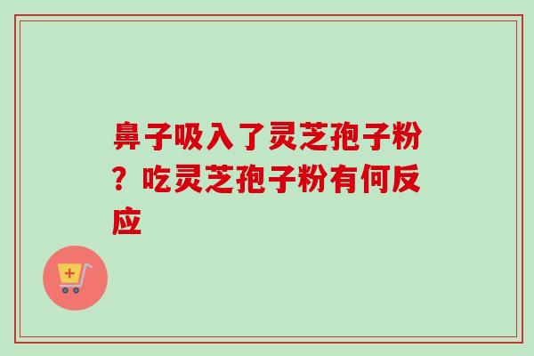 鼻子吸入了灵芝孢子粉?吃灵芝孢子粉有何反应-第1张图片-卓越灵芝孢子粉 鼻子吸入了灵芝孢子粉?吃灵芝孢子粉有何反应-第1张图片-卓越灵芝孢子粉