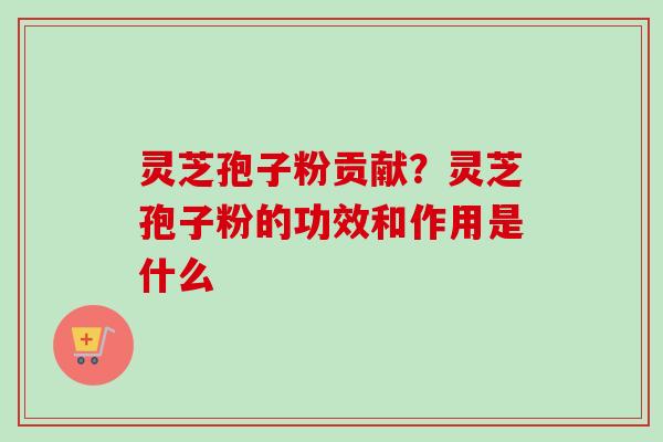 灵芝孢子粉贡献？灵芝孢子粉的功效和作用是什么-第1张图片-卓越灵芝孢子粉