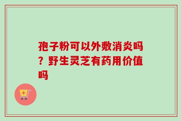 孢子粉可以外敷消炎吗?野生灵芝有药用价值吗-第1张图片-卓越灵芝孢子粉 孢子粉可以外敷消炎吗?野生灵芝有药用价值吗-第1张图片-卓越灵芝孢子粉