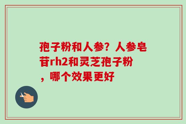 孢子粉和人参?人参皂苷rh2和灵芝孢子粉,哪个效果更好-第1张图片-卓越灵芝孢子粉 孢子粉和人参?人参皂苷rh2和灵芝孢子粉,哪个效果更好-第1张图片-卓越灵芝孢子粉