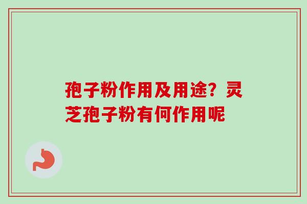 孢子粉作用及用途？灵芝孢子粉有何作用呢-第1张图片-卓越灵芝孢子粉