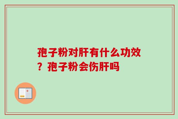 孢子粉对肝有什么功效?孢子粉会伤肝吗-第1张图片-卓越灵芝孢子粉 孢子粉对肝有什么功效?孢子粉会伤肝吗-第1张图片-卓越灵芝孢子粉