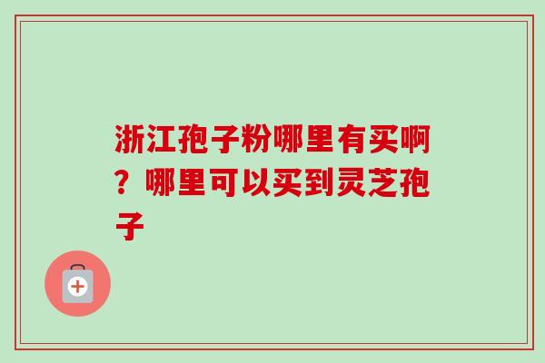 浙江孢子粉哪里有买啊？哪里可以买到灵芝孢子-第1张图片-卓越灵芝孢子粉